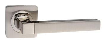 Ручка дверная раздельная Каттлея никель матовый/никель блестящий; КВ DH 221-05 SN/NP